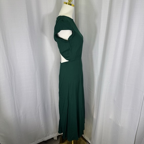 NEW Reformation Gavin Emerald Greem Midi Dress Cut Out Back Size 6 Wedding Party - Picture 7 of 15
